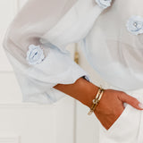 Blue Flower Diamond Blouse