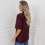 Burgundy Short Sleeve Julia Blazer