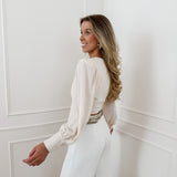 Light Beige Ellis Cache Coeur Blouse