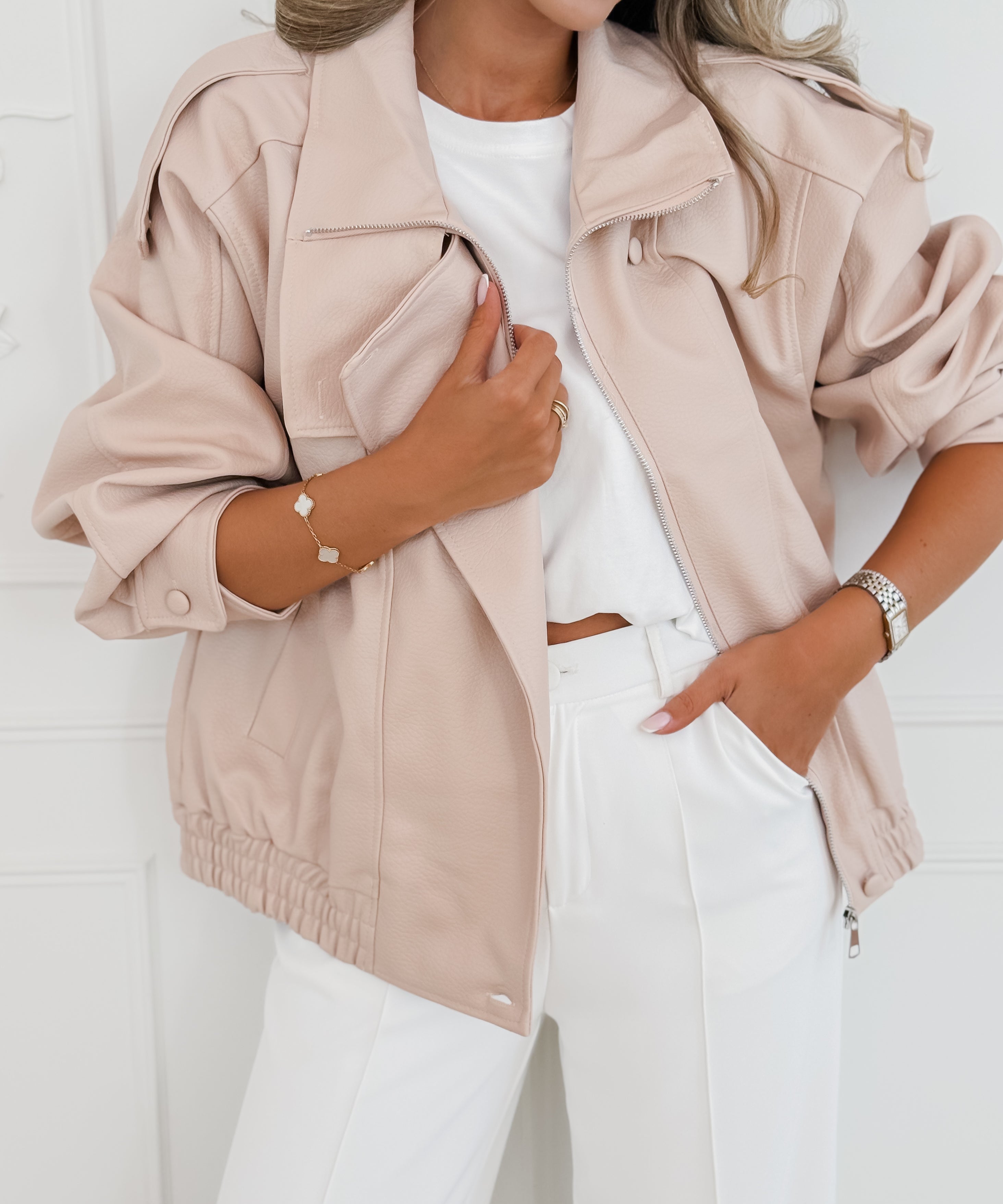 Salmon Pink Marith Jacket