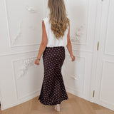 Brown Bridgette Polka Dot Skirt