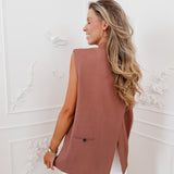 Cinnamon Brown Jaylin Sleeveless Blazer