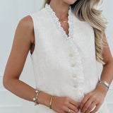 Beige Lace Line Ensemble
