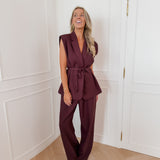 Bordeaux Sleeveless Jasmine Blazer