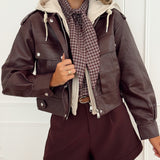 Burgundy Beige Aurelia Sweater Jacket