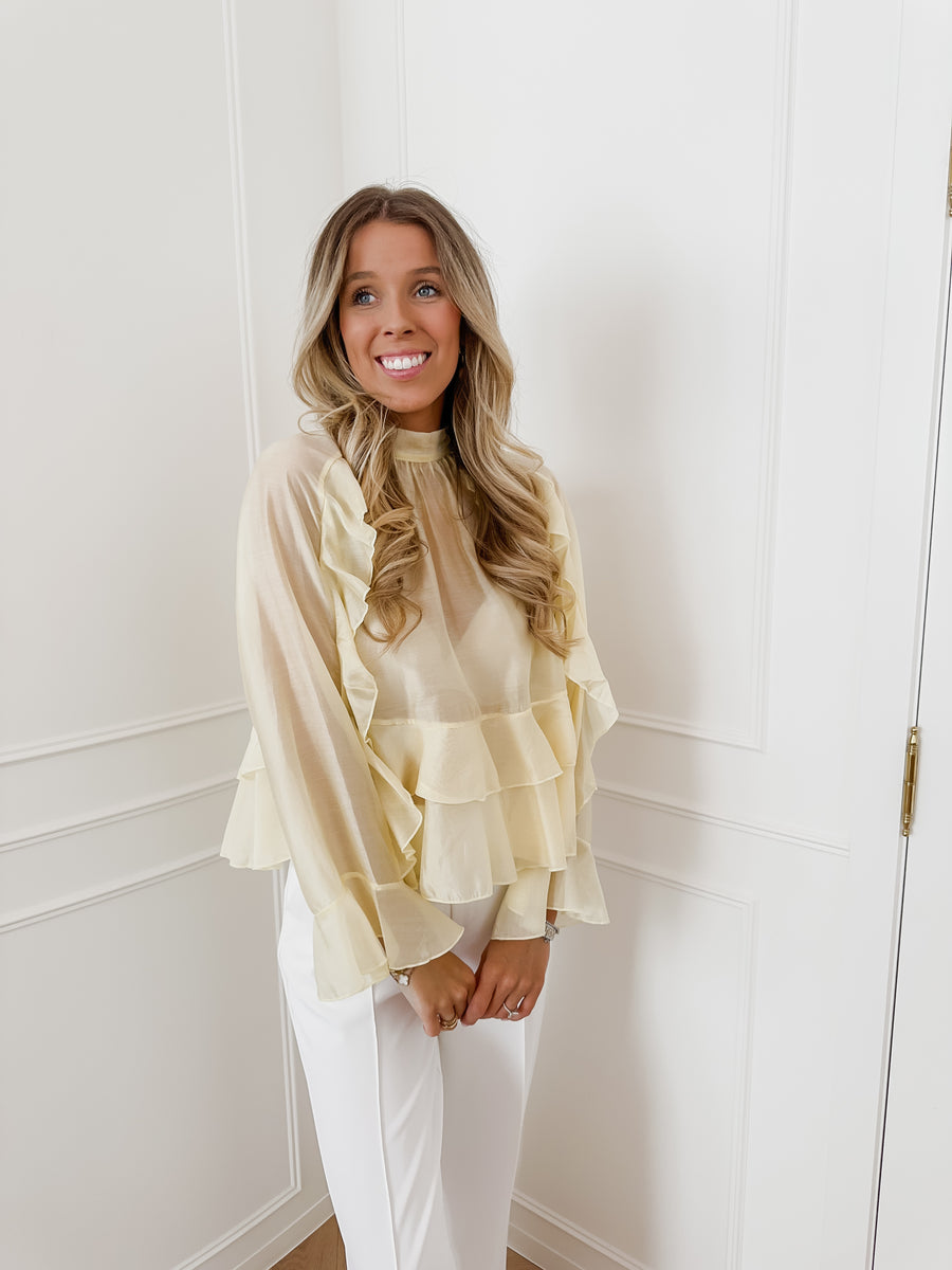 Yellow Cute Frill Blouse