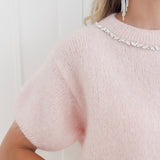 Pink Diamond Neckline (SHORT SLEEVE) Sweater