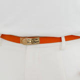 Orange Leather Clara Belt