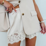 Beige Sleeveless Anna Blazer