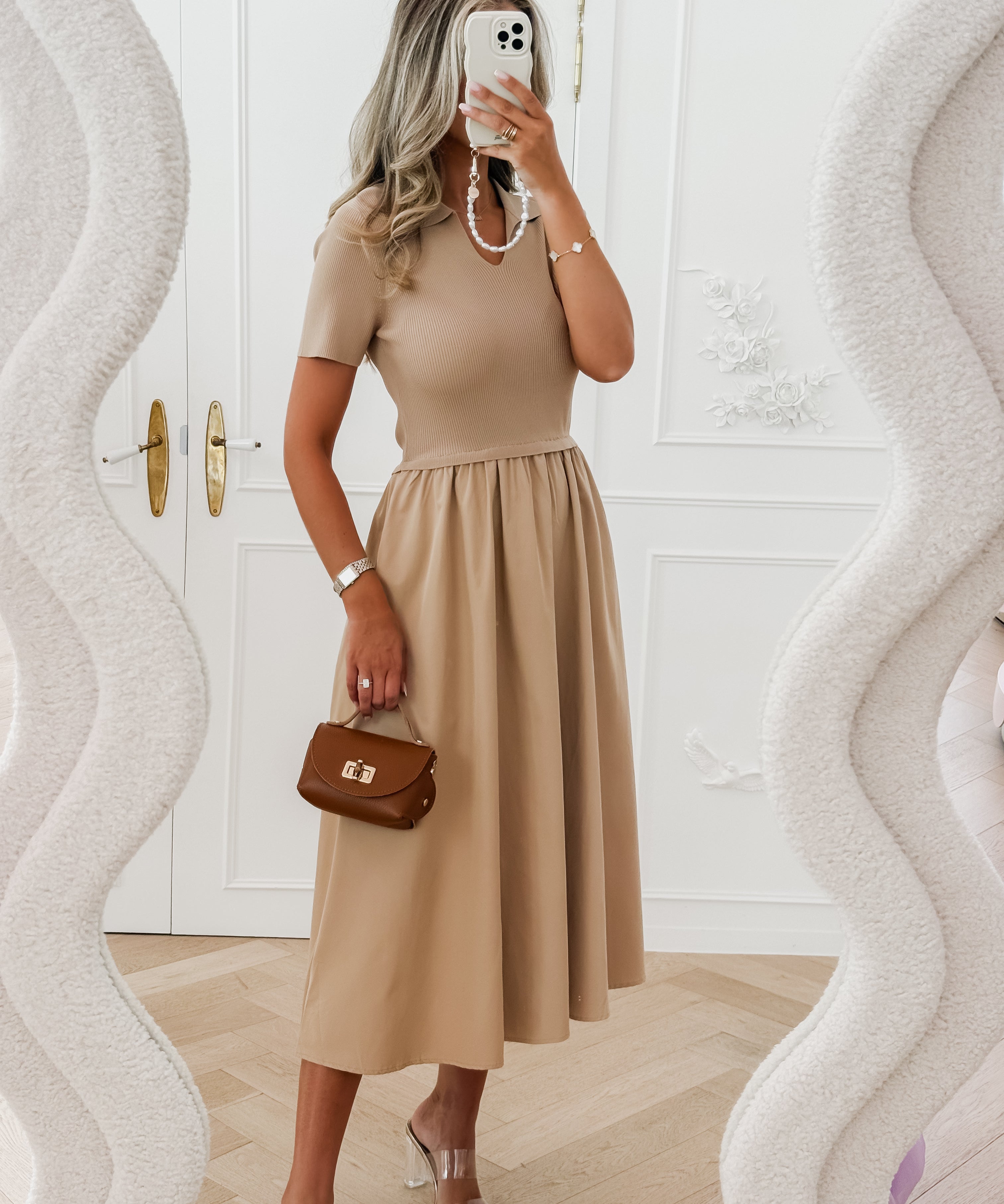 Camel Bamboo Accent Bag