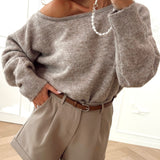 Taupe Lisanne Basic Sweater