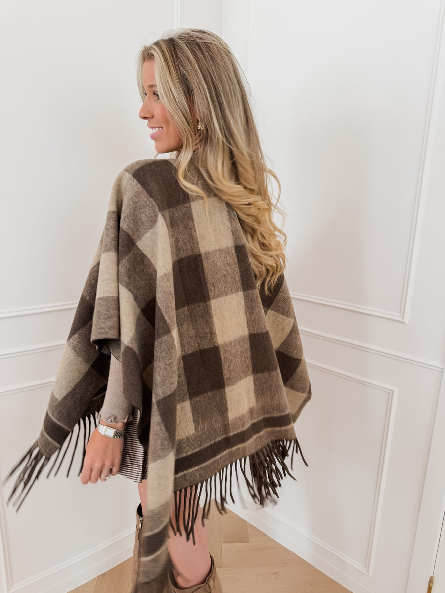 Brown Checked Cape