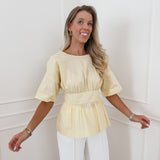 Yellow Open Back Bow Top