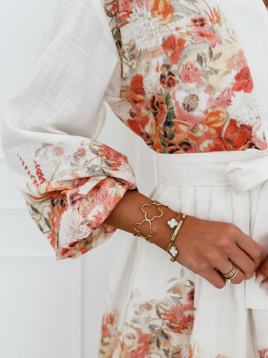 Crème Orange Flower Dress
