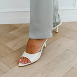 Cream Heeled Slippers