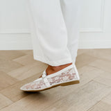 White Golden Detail Lace Ballerina