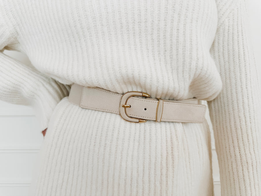 White Cosy Turtle Neck Dress