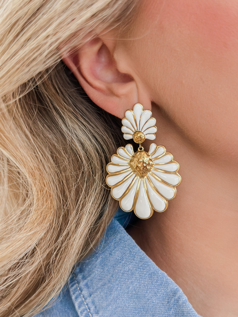 White Tinted Earrings