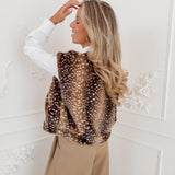 Brown Deer Print Marlien Bodywarmer