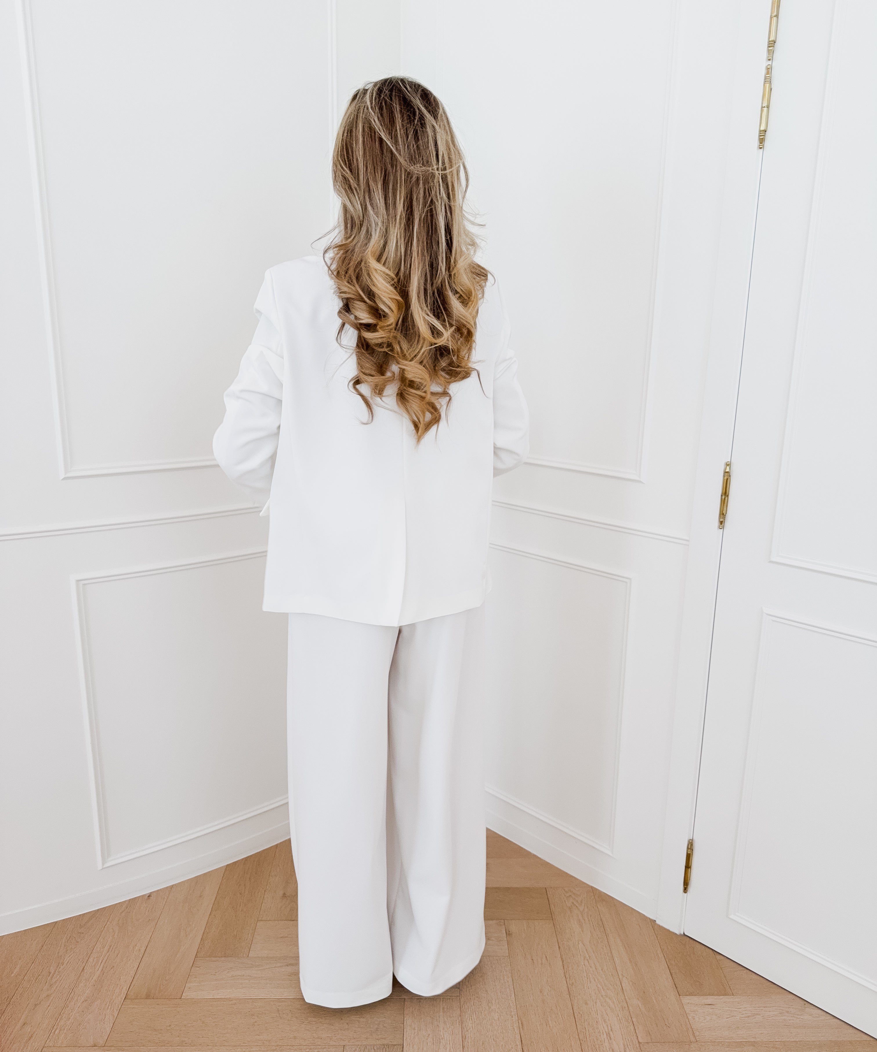 White Alaina Pleated Trouser