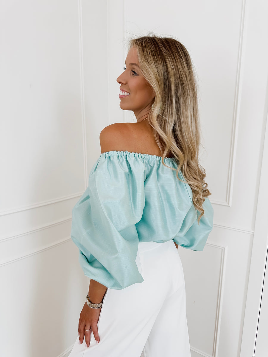 Watergreen Off Shoulder Cilou BLOUSE