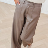 Greige Lusia Leather Trouser