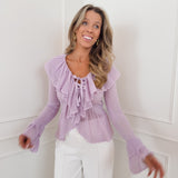 Lilac Maisie Bow Tie Front Top