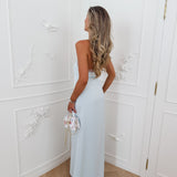 Turquoise Lace Halterneck Falisha Dress