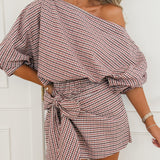 Burgundy Lucina Bow Short-Skirt