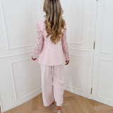 Soft Pink Emory Lace Sleeve Blazer