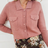 Old Pink Celine Scalloped Edge Gilet