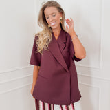 Burgundy Short Sleeve Julia Blazer
