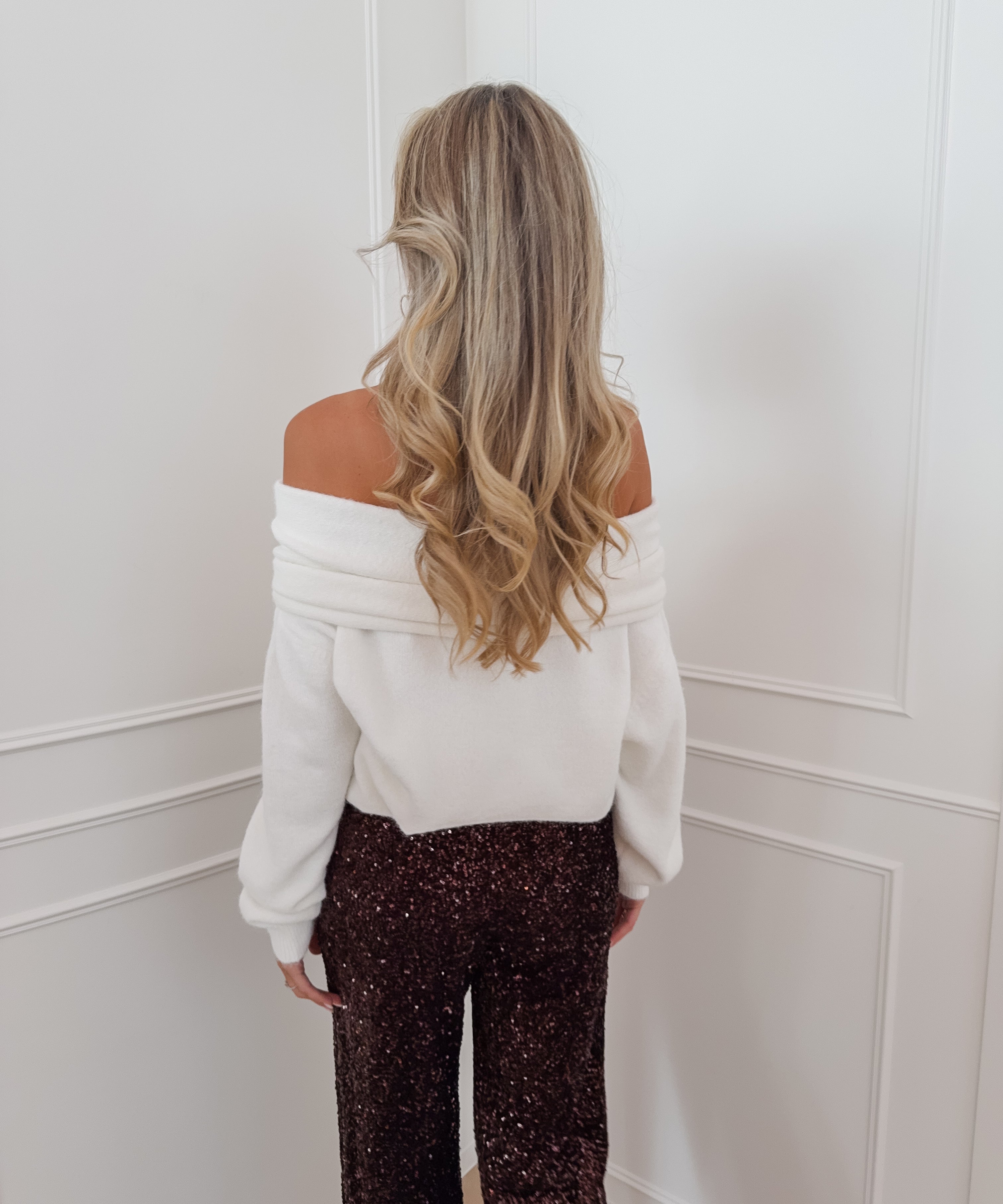 White Felicie Bandeau Buckle Sweater