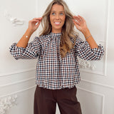 Dark Brown Aubrey Ankle Tab Trouser