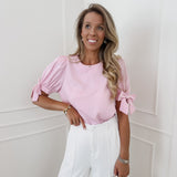 Pink Elvira Bow Blouse