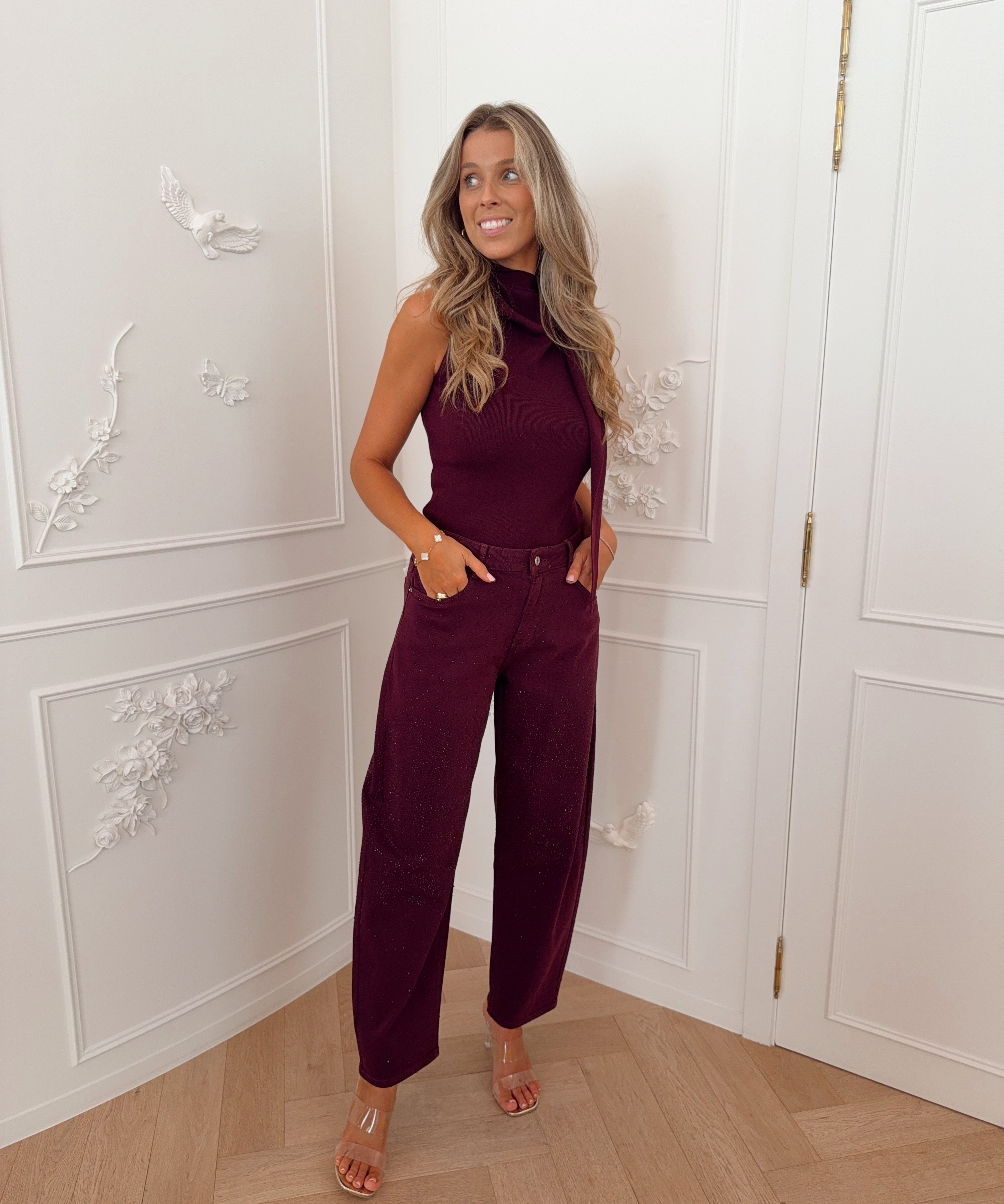 PRE ORDER Dark Purple Aleana Diamond Jeans