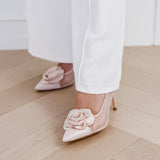 Powder Pink Flower Heels