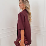 Burgundy Short Sleeve Julia Blazer