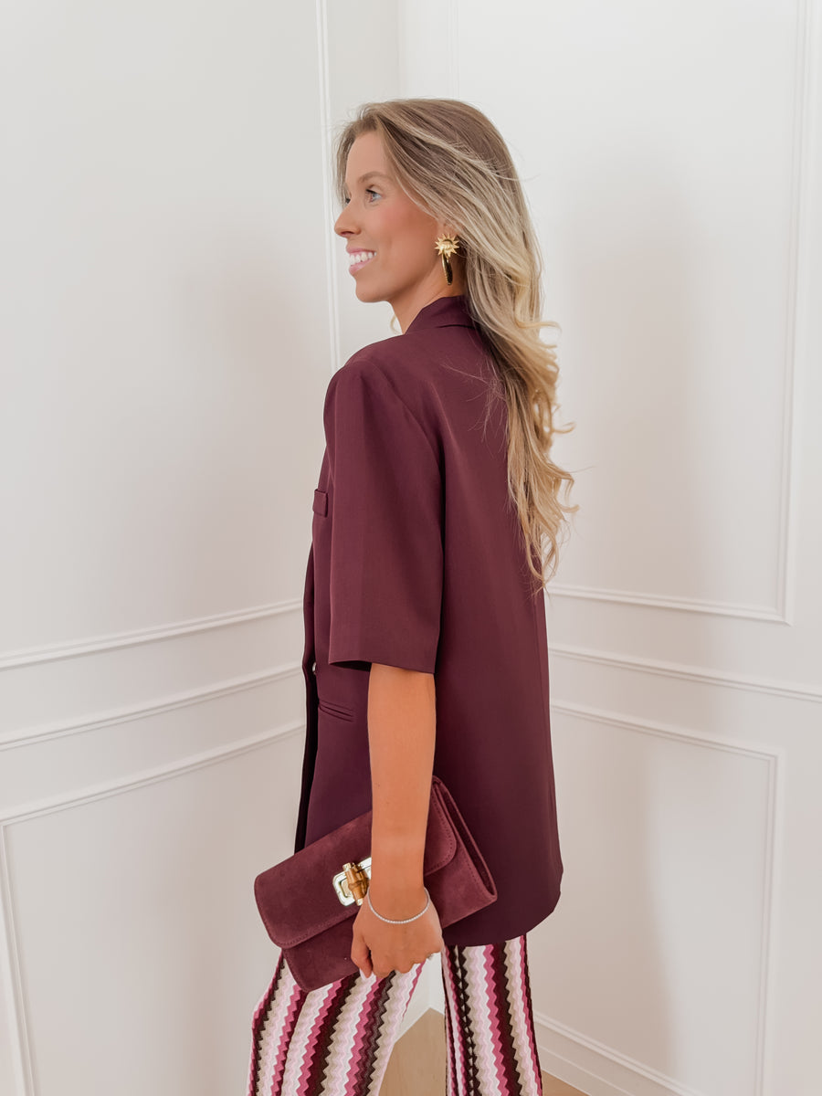 Burgundy Short Sleeve Julia Blazer