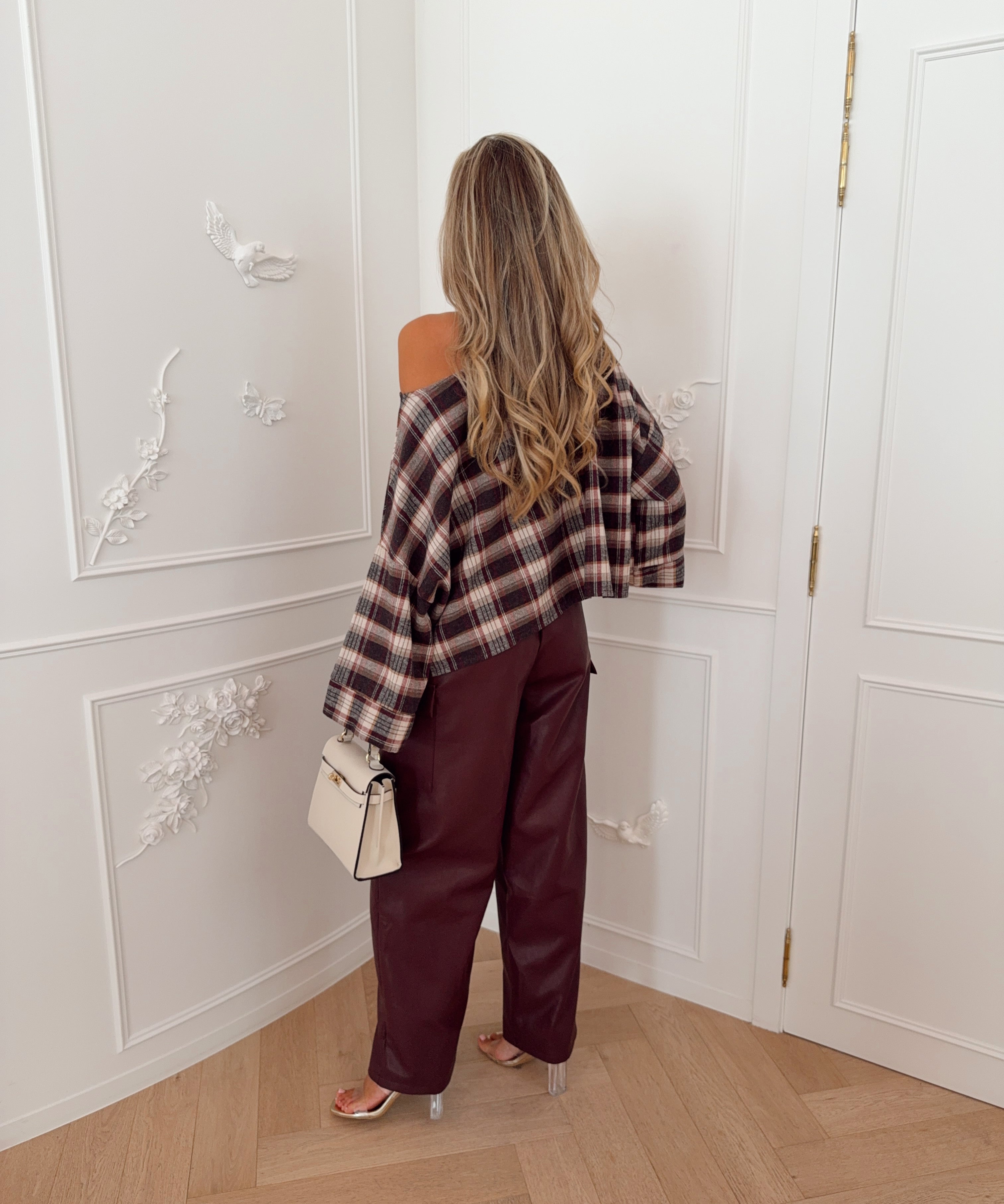 Bordeaux Roxanne Leather Pocket Trouser