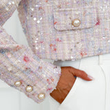 Pastel Tinted Gisella Tweed Flower Jacket