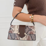 Brown Flower Diamond Button Sweater (Short Sleeve)