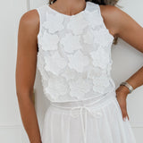 White Filicia Flower Ensemble
