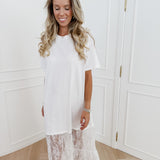 White Shirt Lace Dress