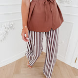 Brown Multicolor Scarlett Striped Jeans