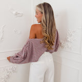 Bordeaux Lily Vichy Off Shoulder Blouse