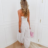 Cream Gracie Flower Striped Bustier Top