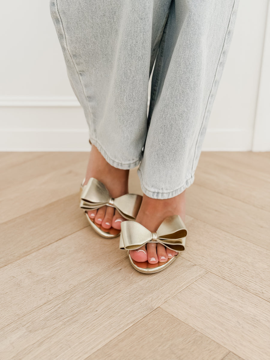 Golden Stefanie Bow Heels
