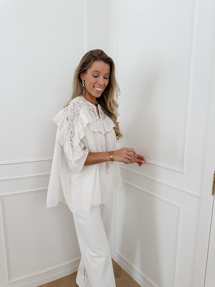 Vanille Oversized Lace Blouse