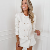 Crème Laurel Tweed Blazer